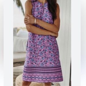 J. Jill Love Linen Sleeveless Floral Dress Medium Petite